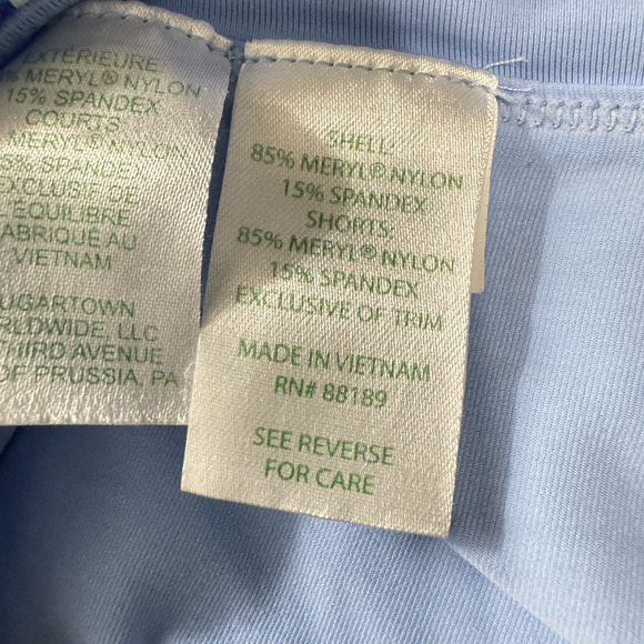 Lilly Pulitzer Luxletic Skort Sz L Blue Floral Print Catch and Keep UPF50+ Nylon - Picture 7 of 11